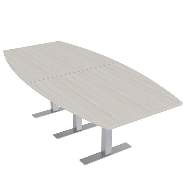 45 in W, 96 in L, 29 in H, Engineered Wood Top, Ivory